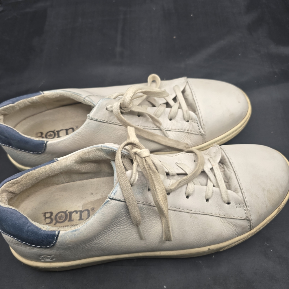 Born‎ Cream and Blue Casual Sneakers